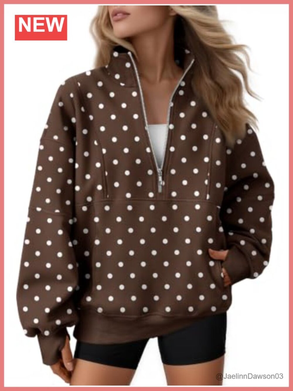 Oversized Quarter Zip Fleece Sweatshirt Mock Neck Pullover Thumbholes